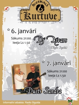 Muzikālajā Kurtuvē spēlē Duets Sandra un Dj Aivars(ARHĪVS)