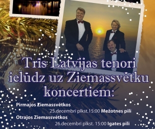 Trīs Latvijas tenori ielūdz uz Ziemassvētku koncertu Igates pilī(ARHĪVS)