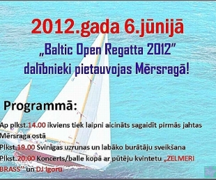 „Baltic  Open Regatta 2012” pietauvosies Mērsragā(ARHĪVS)
