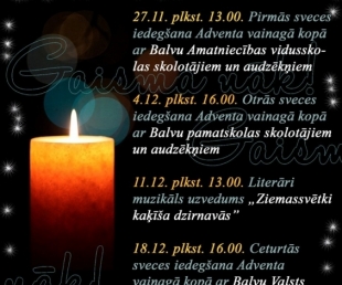 Balvu novada pasākumu plāns decembrim.(ARHĪVS)