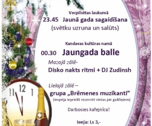 Kur sagaidīt Jauno gadu? Varbūt Kandavā!(ARHĪVS)